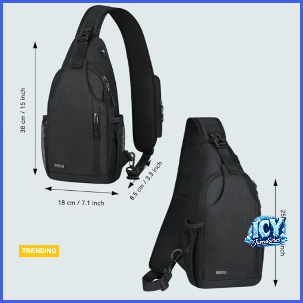 Polyester Crossbody Sling Backpack For Travel Hik… - image 5